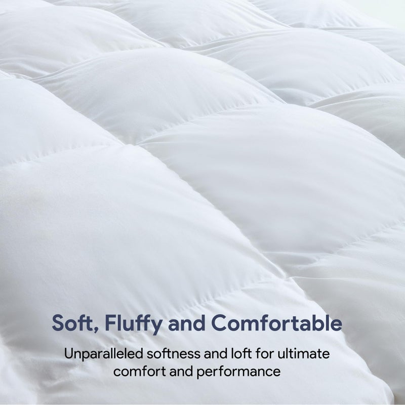 Maple&Stone Feather Down Comforter Queen Size All Season White Down Duvet Insert Ultra Soft 100% Cotton Cover Fluffy Queen Comforter 90 x 90 Inches - Image 4